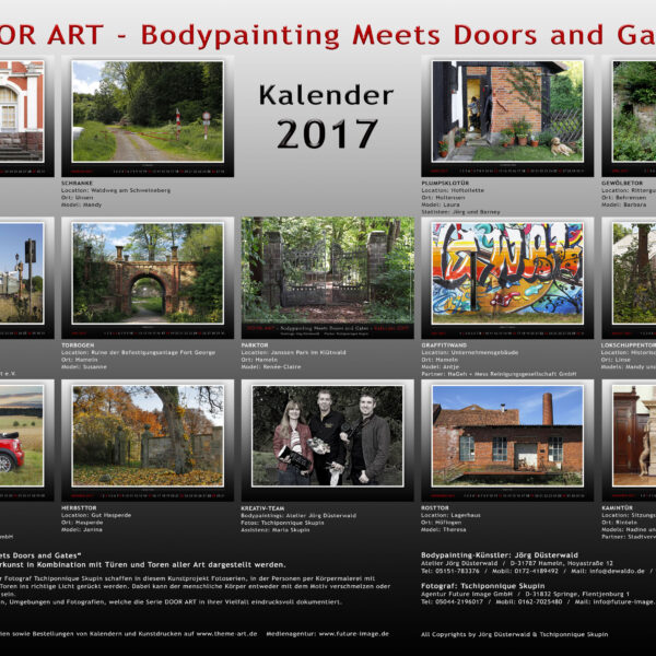 Kalender-Infoseite vom Kalender DOOR ART - Bodypainting meets Doors and Gates 2017