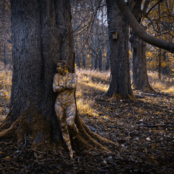 Herbstlaub-Motiv aus dem Körperkunstprojekt NATURE ART des Künstlers Jörg Düsterwald.